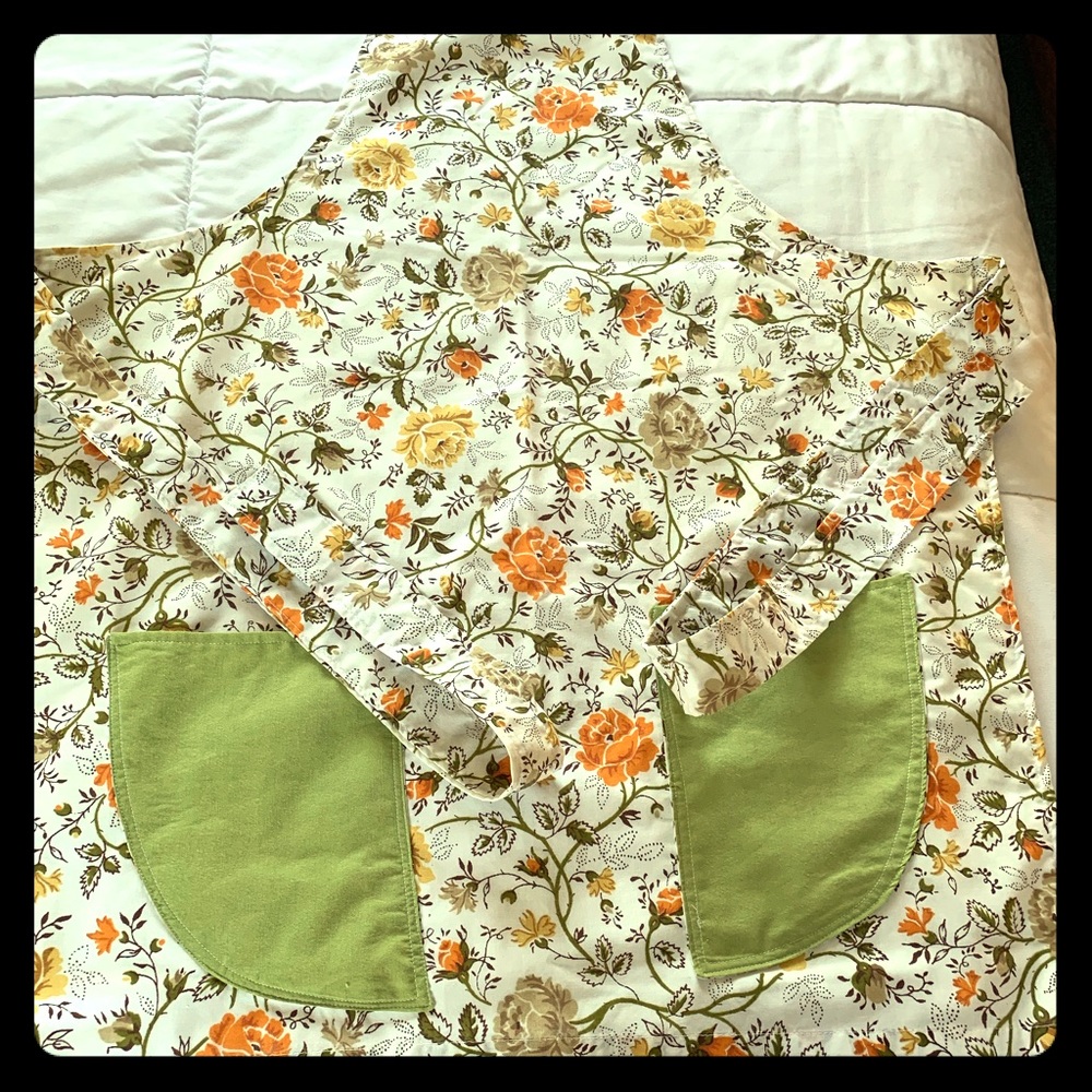 Tie back apron handmade from vintage pillowcase.